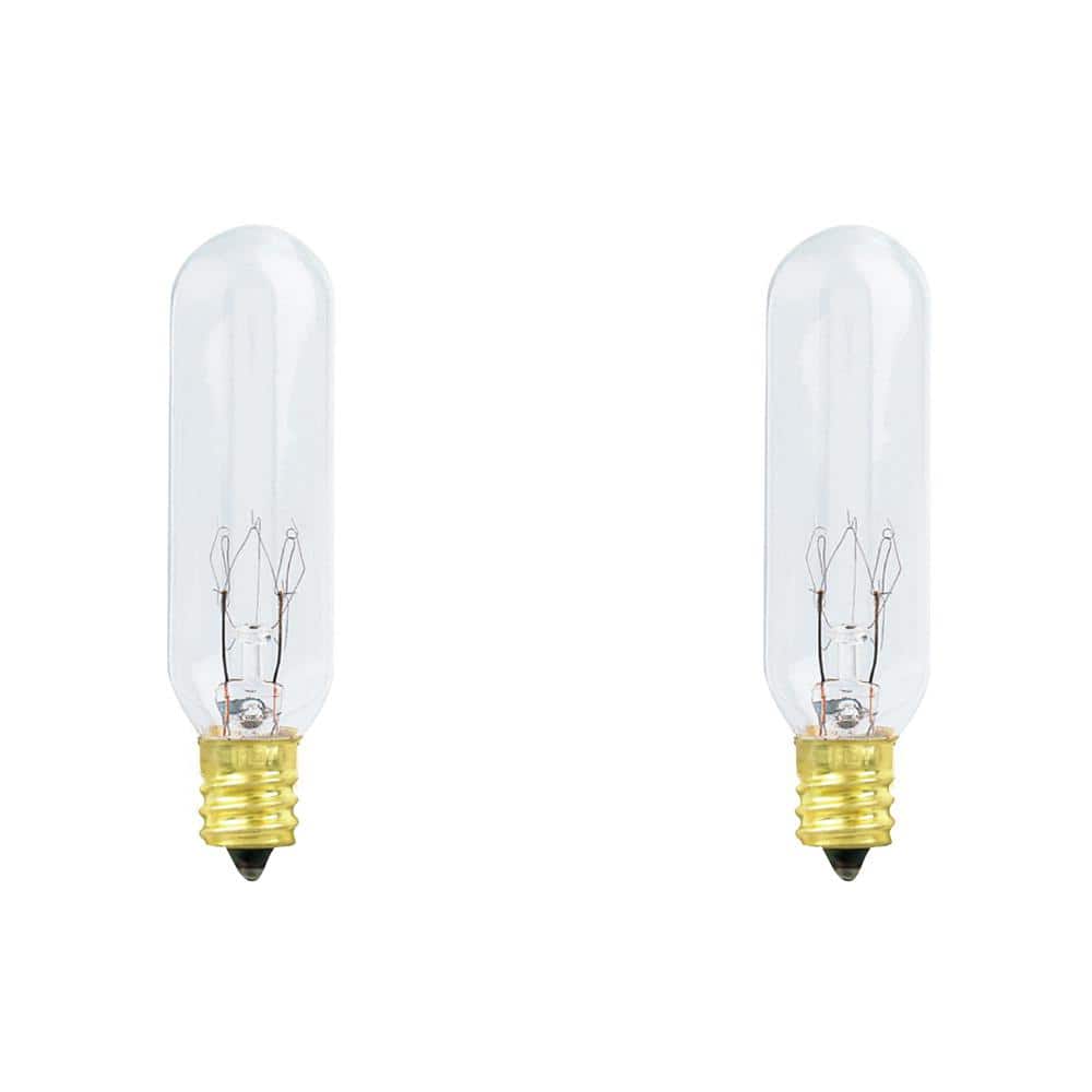 Feit Electric 15-Watt T6 Dimmable Candelabra E12 Base Incandescent Appliance Light Bulb, Soft White 2700K (2-Pack) (2)