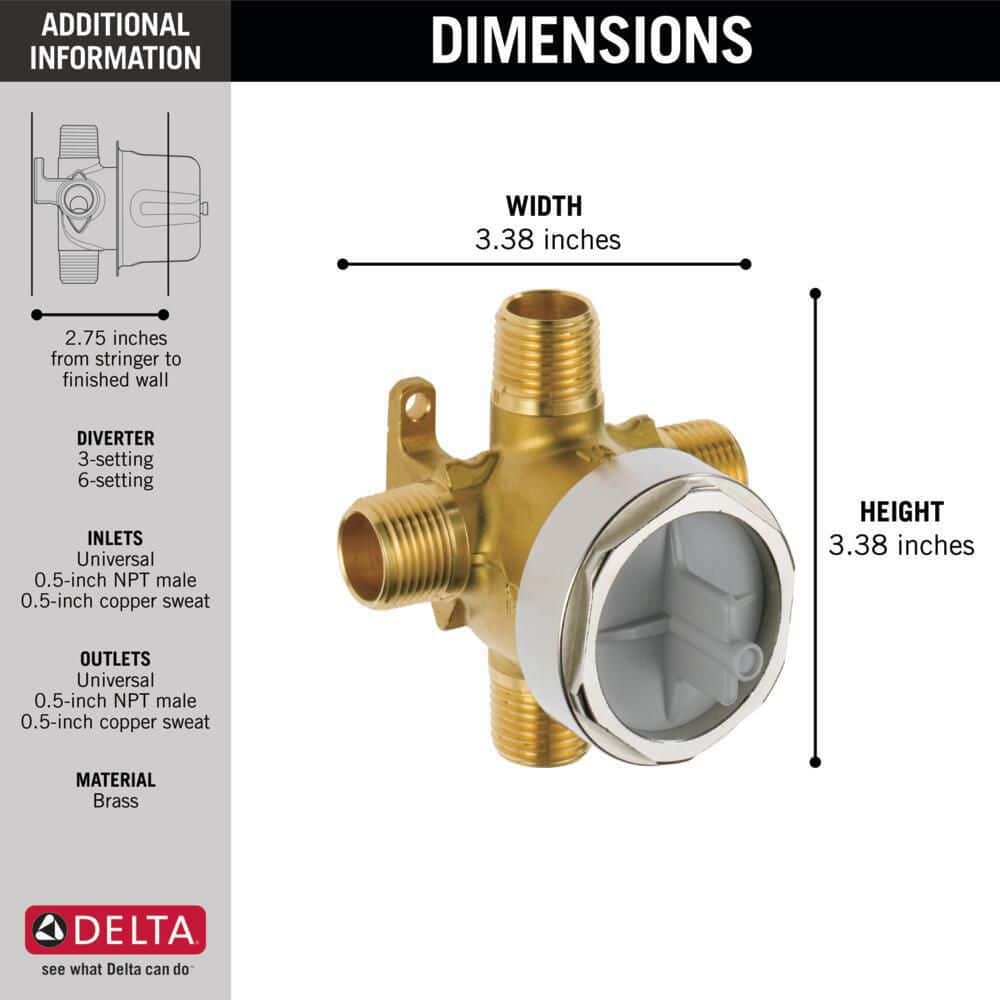 Delta Tub/Shower Diverter Rough-In Kit (3)