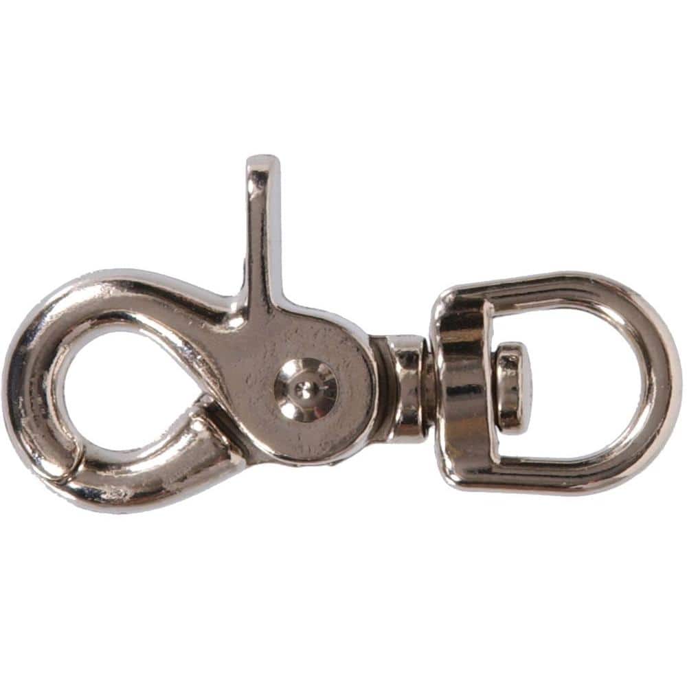 Hardware Essentials 1/2 x 2-7/16 in. Nickel Plated Trigger Snap with Round Swivel Eye (10-Pack)