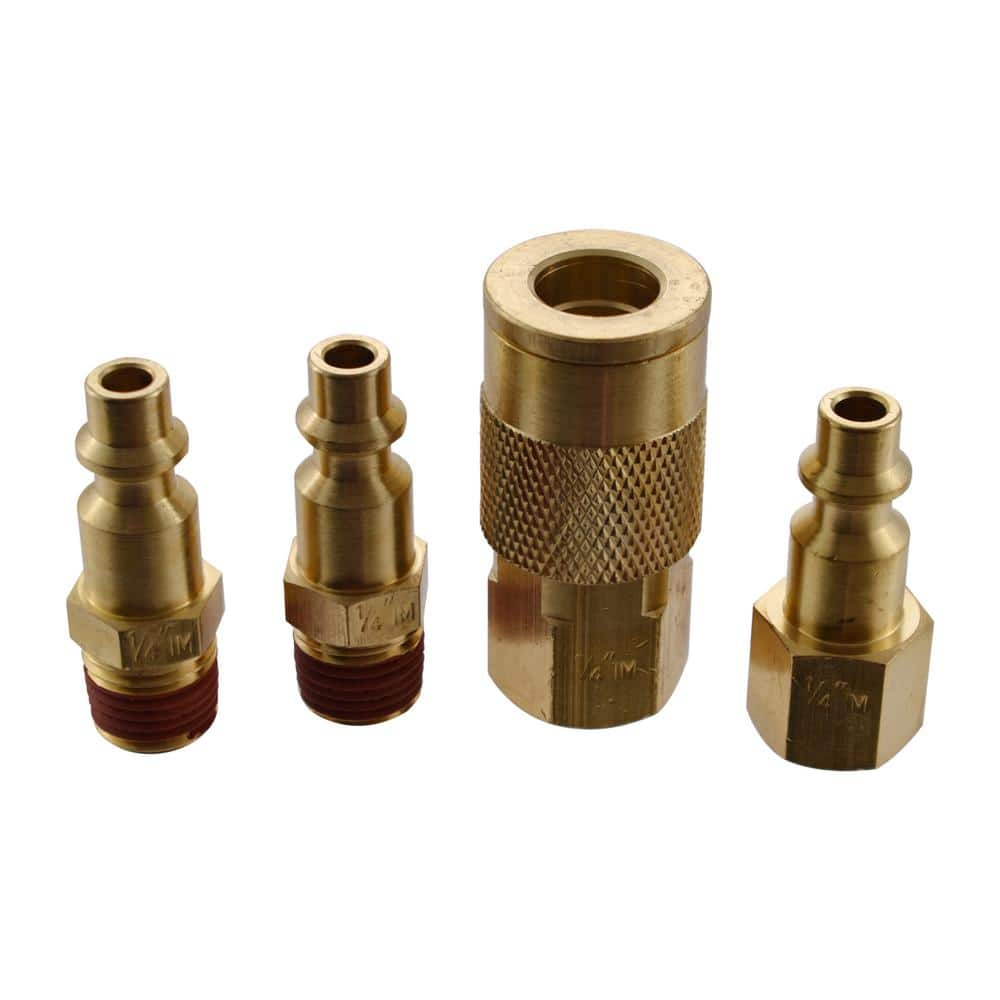 Husky 1/4 in. Industrial NPT Plug and Coupler Kit (4-Piece) (2)