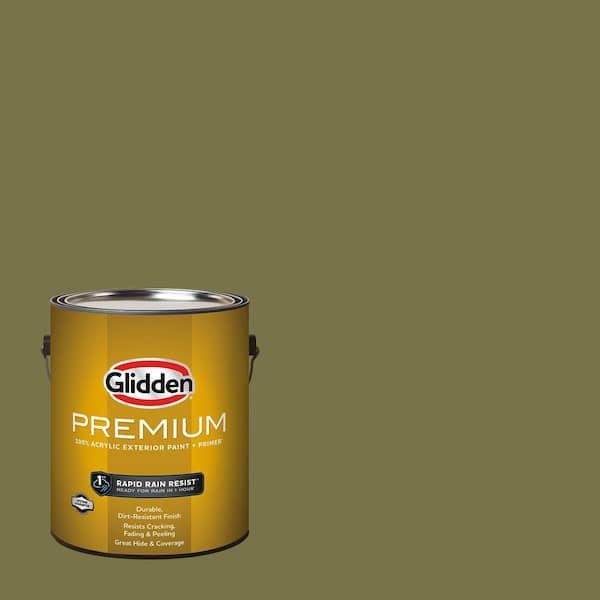 Glidden Premium 1 gal. PPG1114-7 Autumn Fern Flat Exterior Latex Paint (2)
