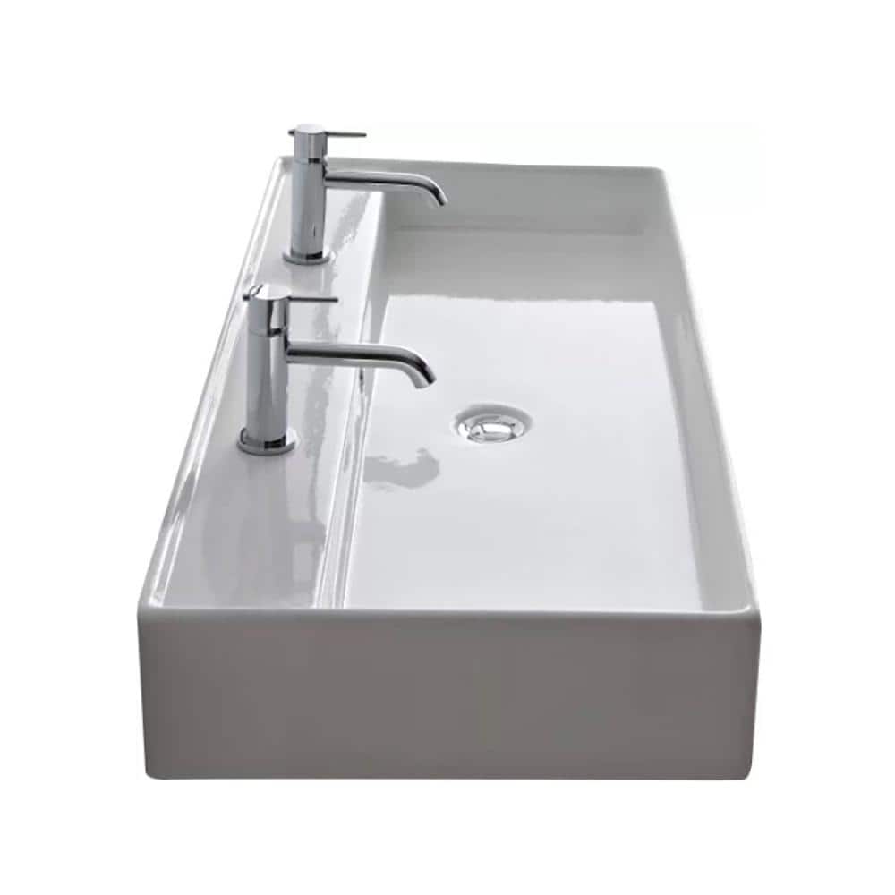 Nameeks Teorema Wall Mounted Bathroom Sink in White (1)