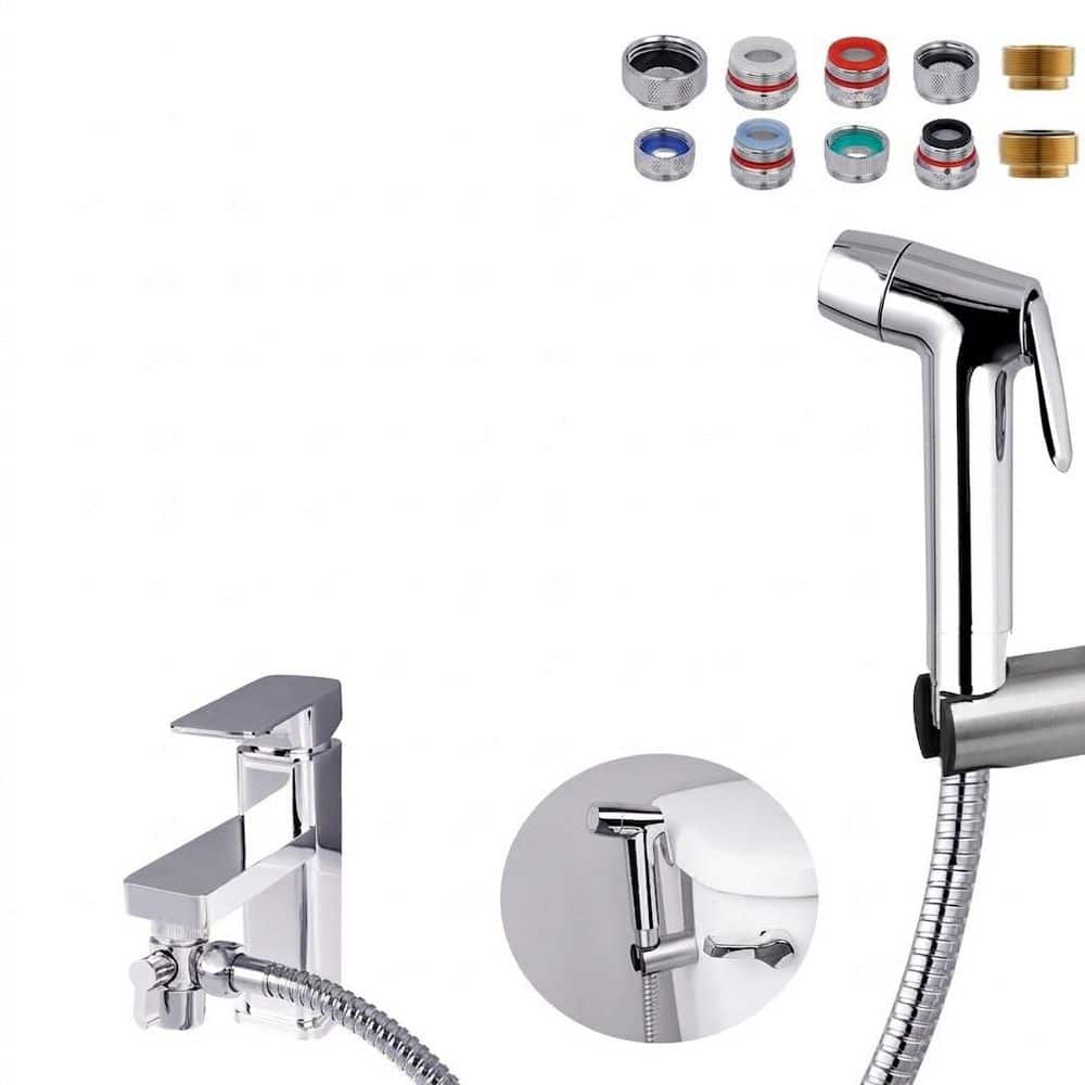 Anqtovp Bidet Attachment with Faucet Sprayer, 2 Spray Modes, 10 Adapters Included, for Hygiene, Baby, Pet Cleaning (1)