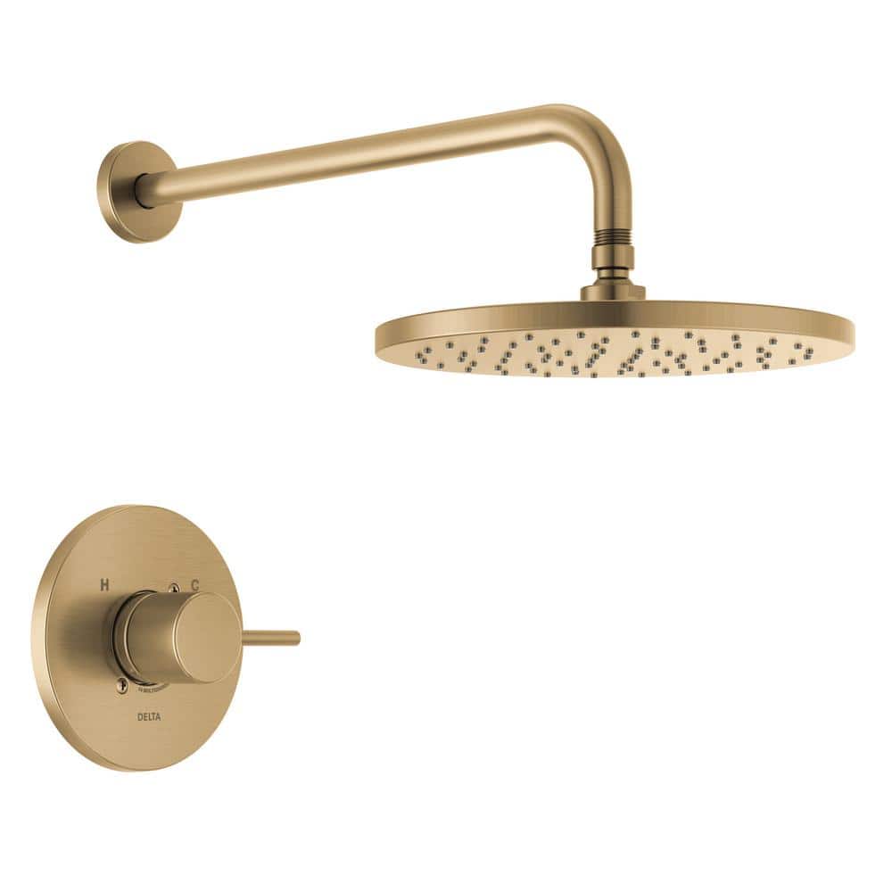 Delta Modern Gold1-Handle Wall Mount Shower Trim Kit in Champagne Bronze (Valve Not Included) (1)