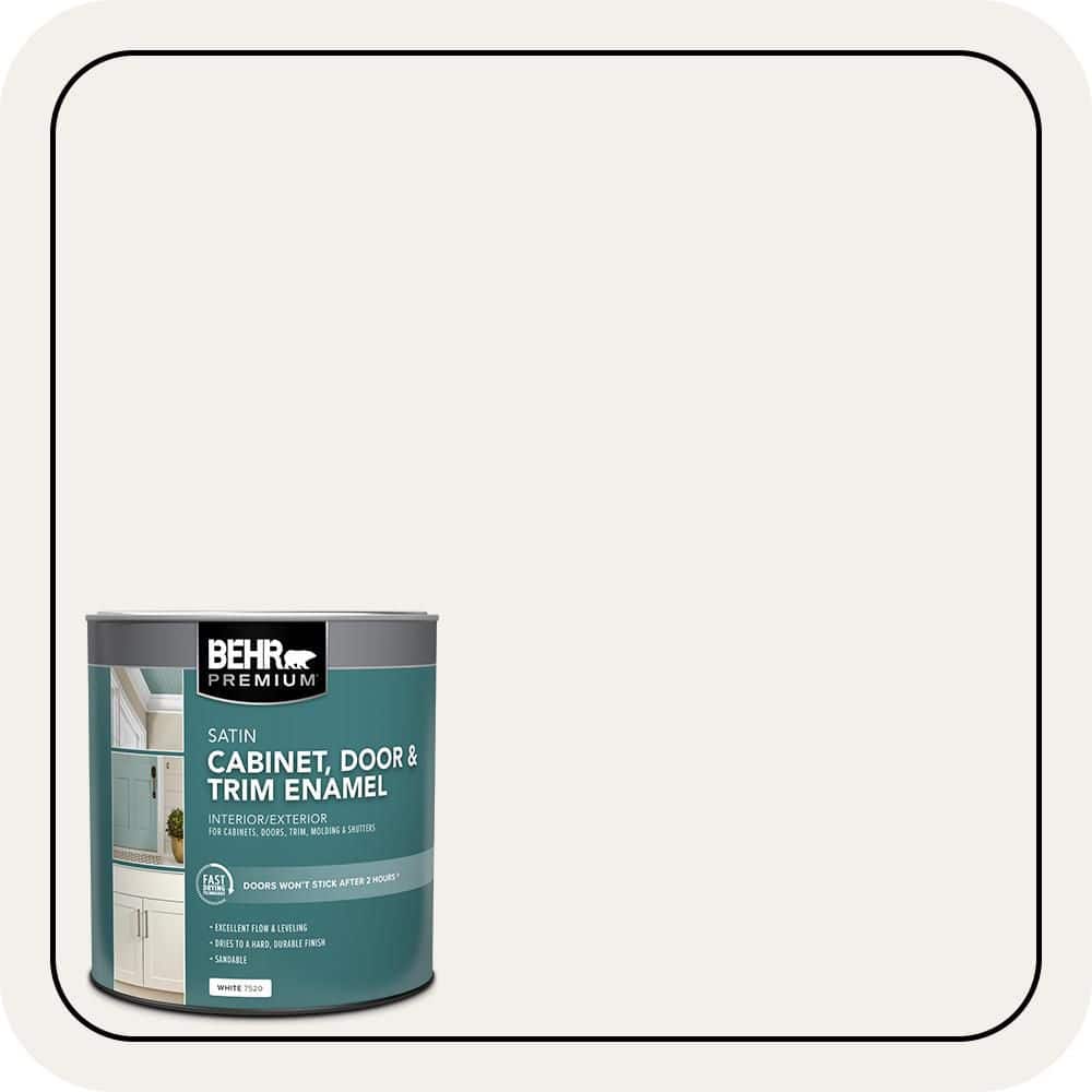 BEHR PREMIUM 1 qt. #HDC-MD-06 Nano White Satin Enamel Interior/Exterior Cabinet, Door & Trim Paint