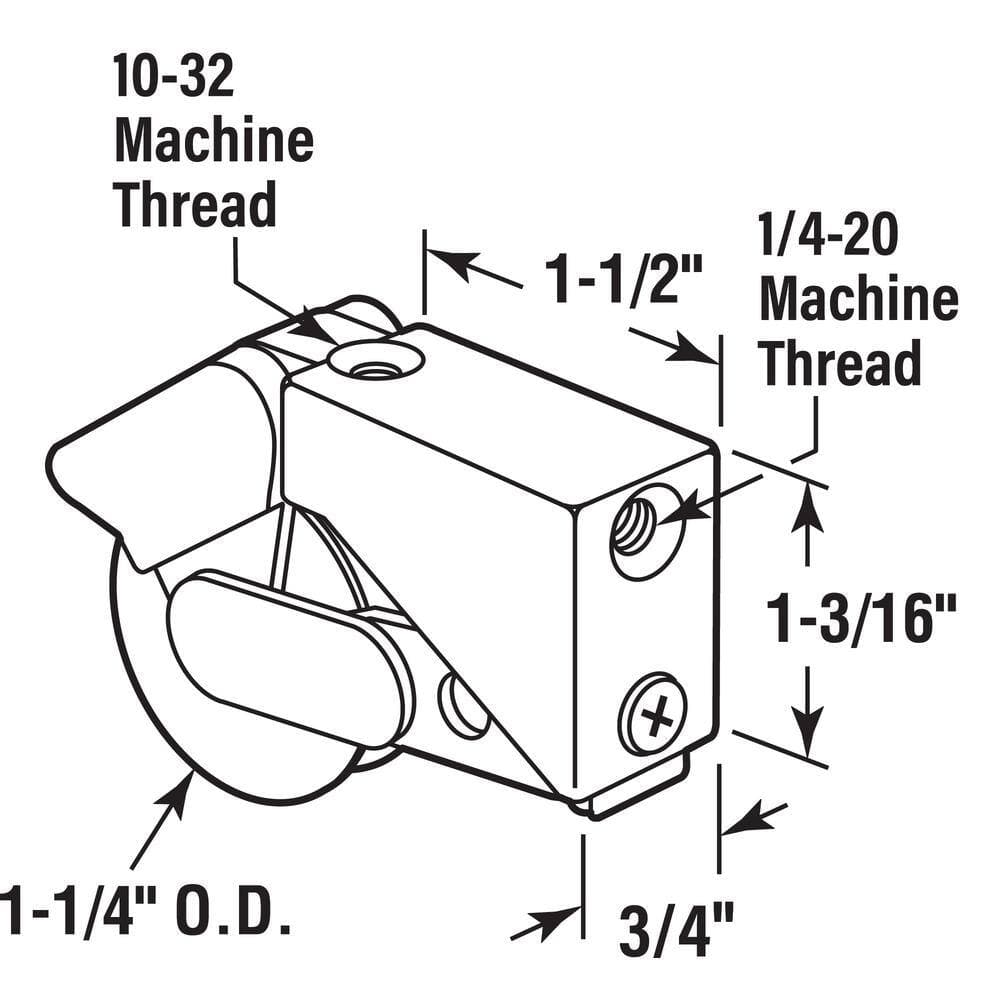 Prime-Line 1-1/4 in. Steel Ball Bearing Sliding Roller Assembly, Fleetwood and Fullview (3)