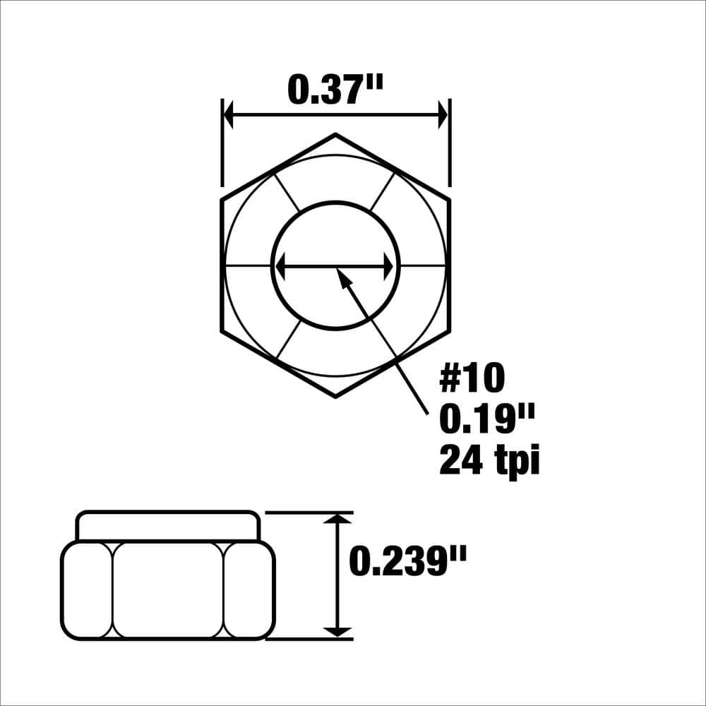 Everbilt #10-24 Stainless Steel Nylon Lock Nut (4-Pack) (4)
