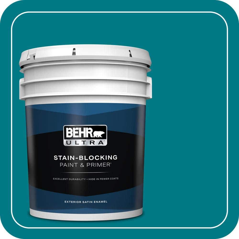 BEHR ULTRA 5 gal. #S-G-510 Beach Towel Satin Enamel Exterior Paint & Primer