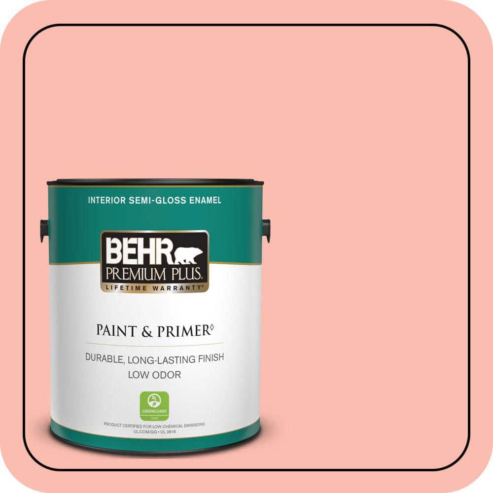 BEHR PREMIUM PLUS 1 gal. #190C-3 Sweet Nectar Semi-Gloss Enamel Low Odor Interior Paint & Primer