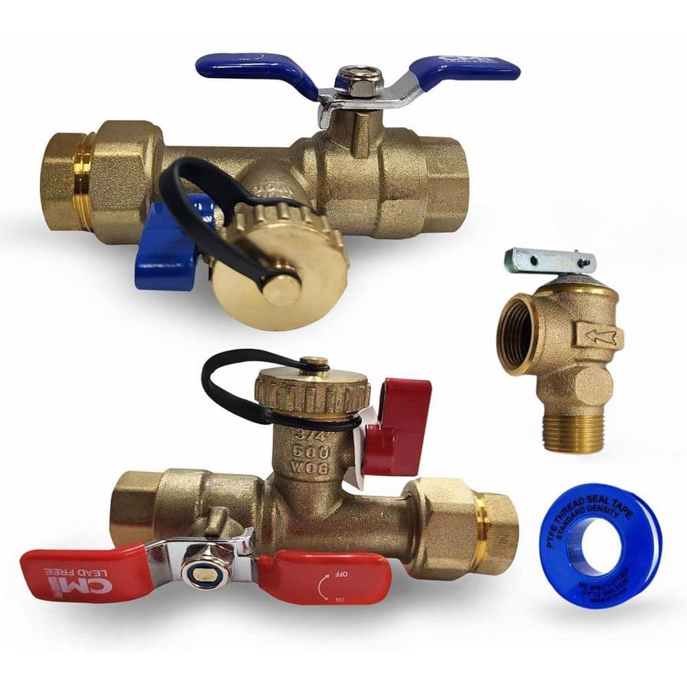 CMI inc 3/4 in. Tankless Water Heater Kit T-Handle with Pressure Relief Valve