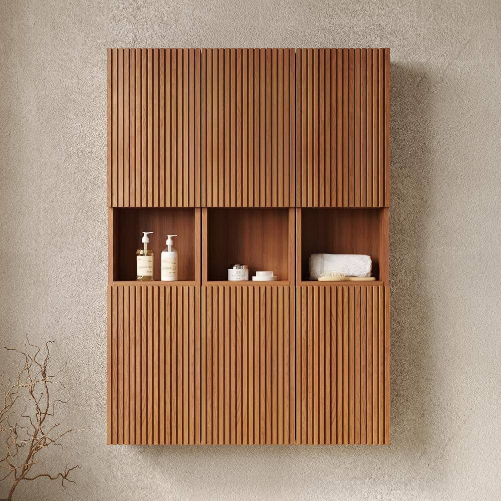 Staykiwi 41.34 in. W 11.81 in. D 59.05 in. H Wall-Mounted Bathroom Cabinet with Doors and Shelves (2)