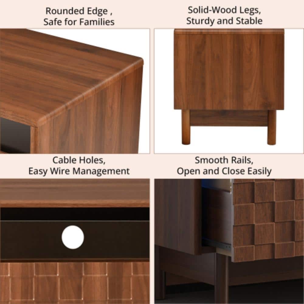 Unbranded 78.7 in. W x 15.7 in. D x 17.7 in. H Bathroom Brown Linen Cabinet (3)