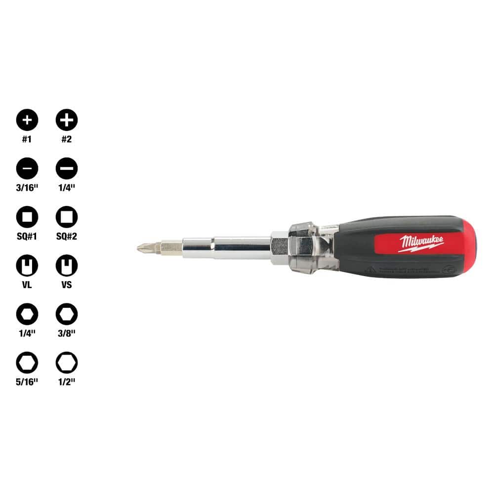 Milwaukee 13-in-1 Multi-Tip Cushion Grip Screwdriver With Schrader Bit (1)