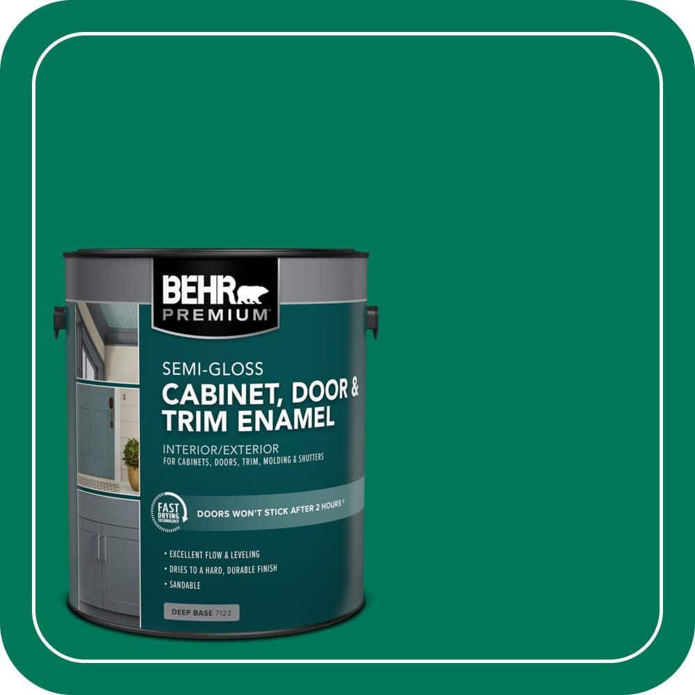 BEHR PREMIUM 1 gal. #OSHA-2 OSHA SAFETY GREEN Semi-Gloss Enamel Interior/Exterior Cabinet, Door & Trim Paint