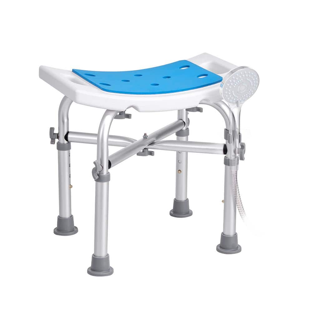 SKYSHALO Shower Chair for Inside Shower, Adjustable Height with Crossbar Support, 500 lbs. Non-Electric Waterless Toilet