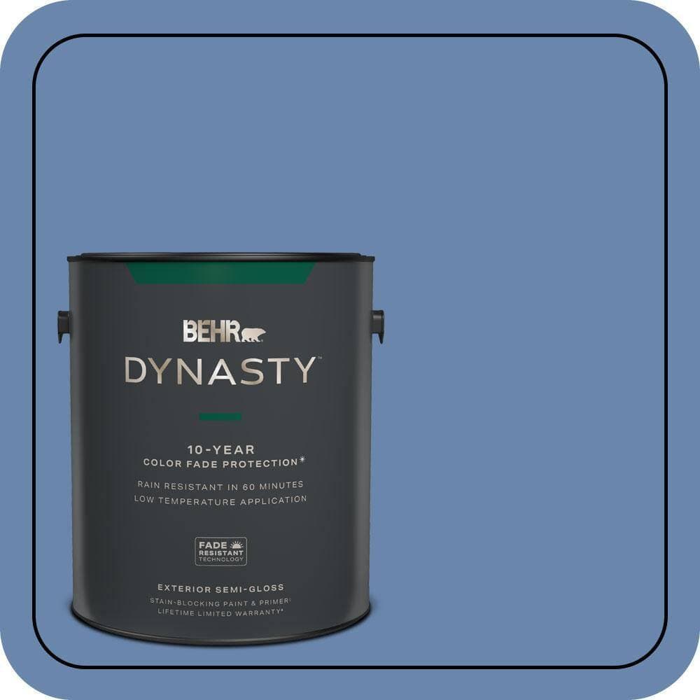 BEHR DYNASTY 1 gal. #M530-5 Cowgirl Blue Semi-Gloss Enamel Exterior Stain-Blocking Paint & Primer