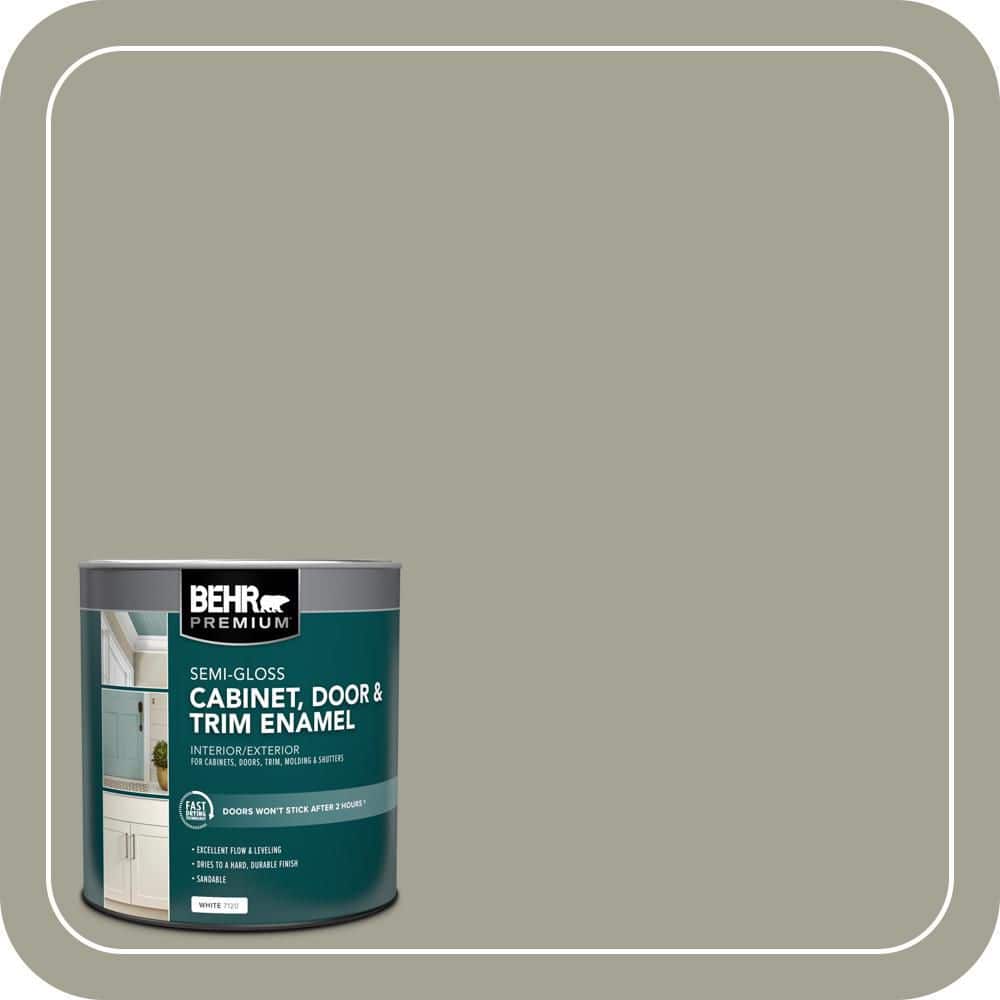 BEHR PREMIUM 1 qt. #HDC-NT-01 Woodland Sage Semi-Gloss Enamel Interior/Exterior Cabinet, Door & Trim Paint