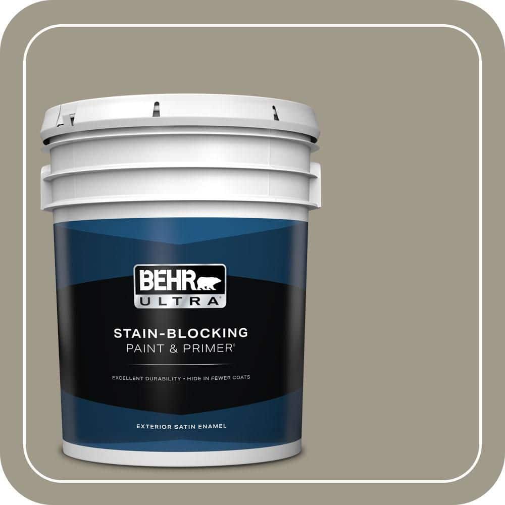 BEHR ULTRA 5 gal. #QE-58 Moon Rock Satin Enamel Exterior Paint & Primer
