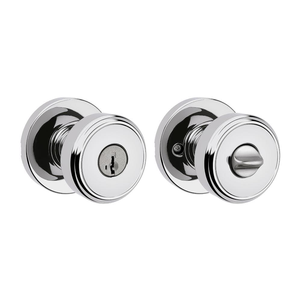 Kwikset Maven Polished Chrome Round Keyed Entry Doorknob with Smart Key Technology