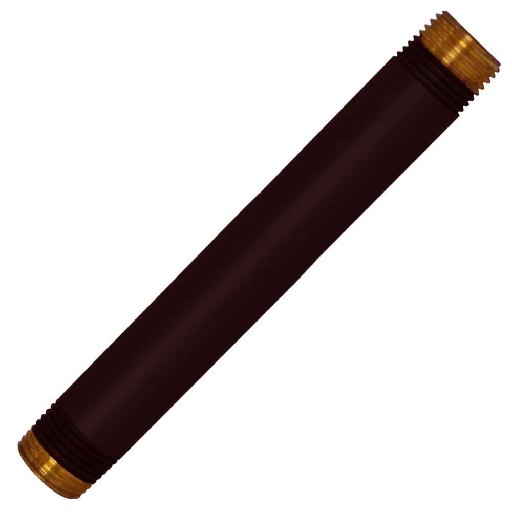 Westbrass 1/2 in. x 1/2 ft. IPS Lead-Free Brass Pipe Nipple in Oil Rubbed Bronze (1)