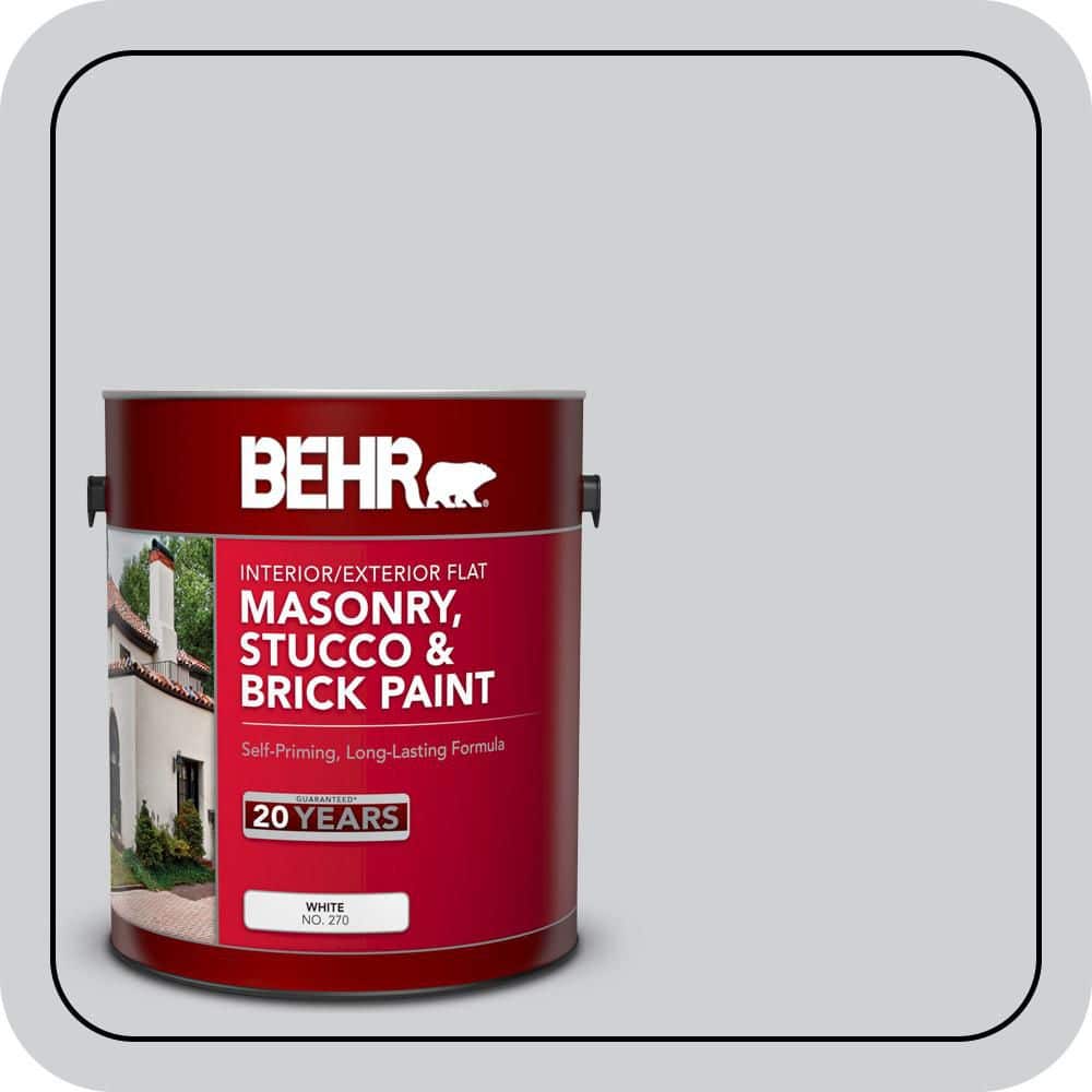 BEHR 1 gal. #N510-1 Silver Shadow Flat Interior/Exterior Masonry, Stucco and Brick Paint (1)