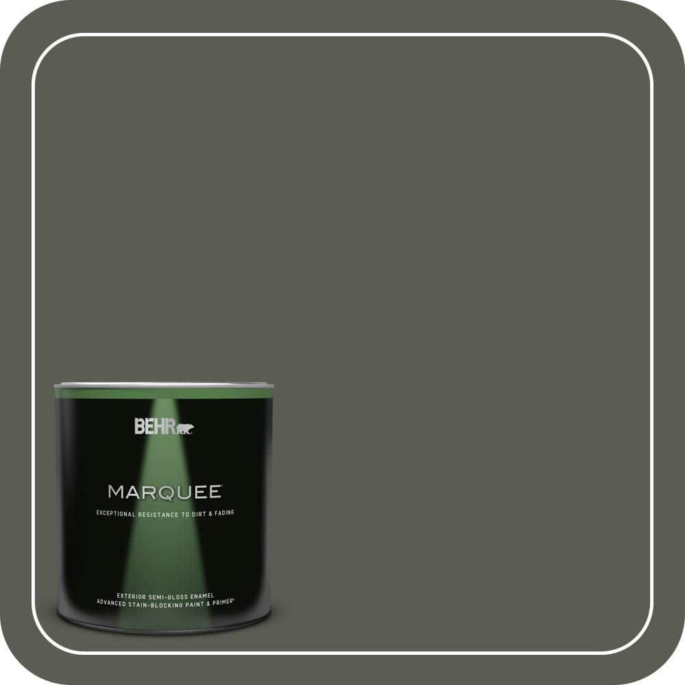 BEHR MARQUEE 1 qt. #N380-7 Black Bamboo Semi-Gloss Enamel Exterior Paint & Primer