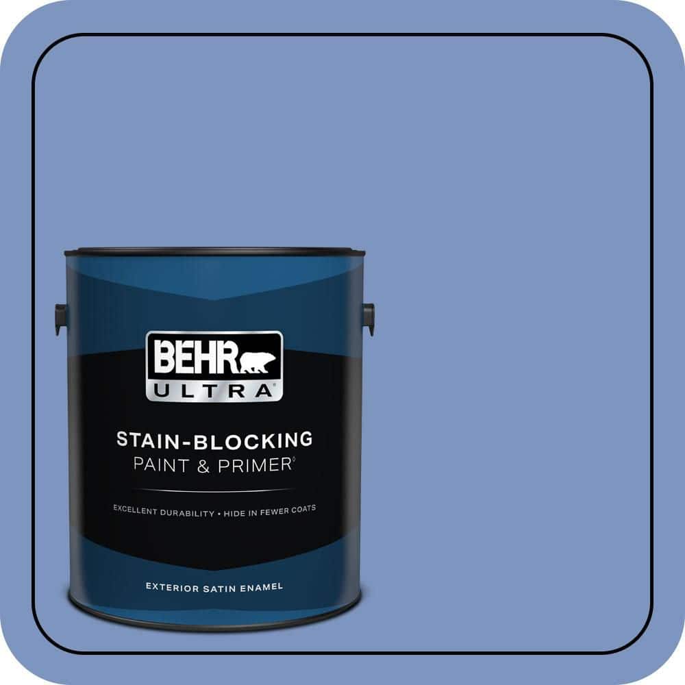 BEHR ULTRA 1 gal. #M540-5 Blue Satin Satin Enamel Exterior Paint & Primer