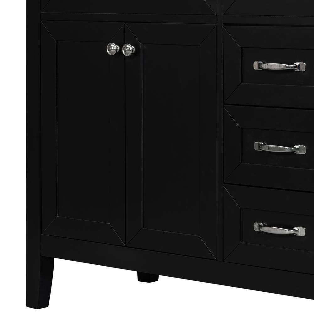 Unbranded 36 in. W x 18 in. D x 35 in. H Bath Vanity Cabinet without Top in Black (3)