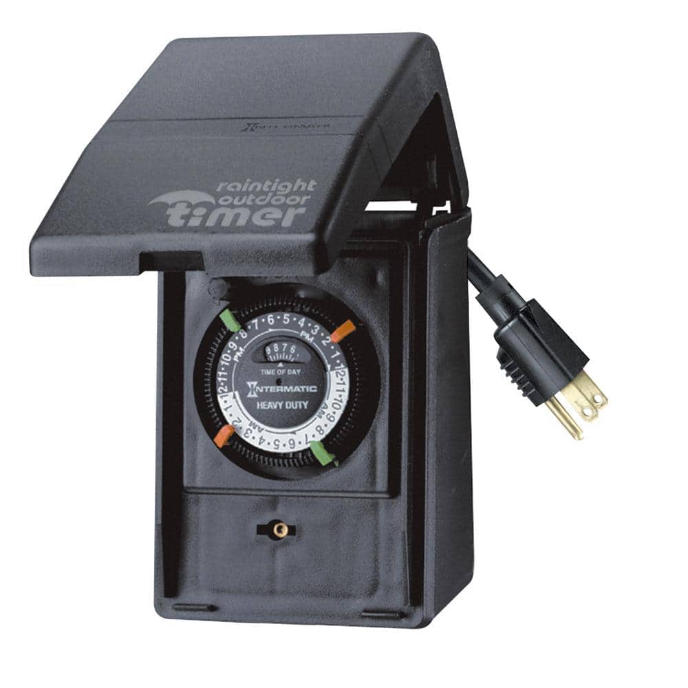 Intermatic 15 Amp 24-Hour Outdoor Timer for Lights, Pumps and Decorations, Black (1)