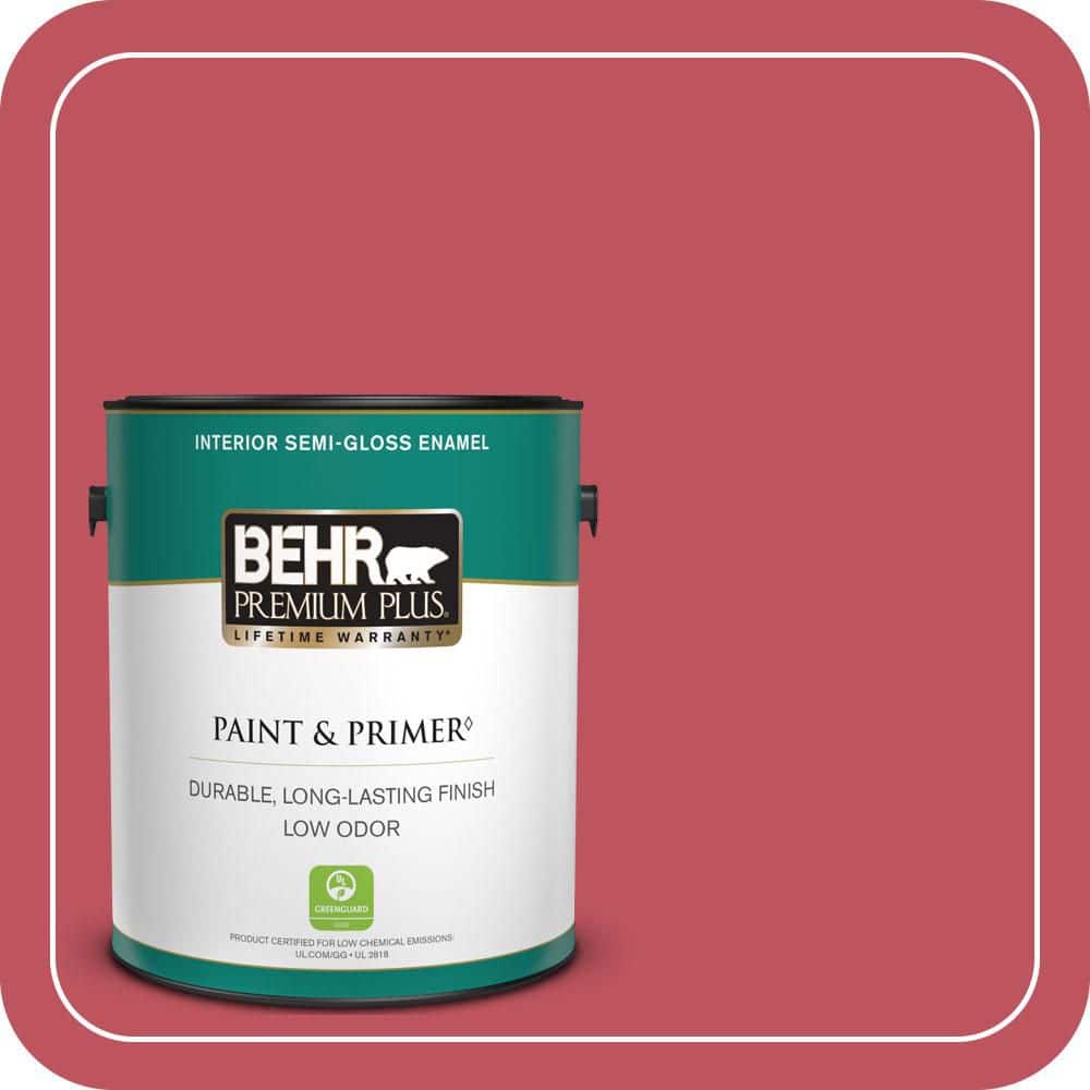 BEHR PREMIUM PLUS 1 gal. #P140-6 Hibiscus Flower Semi-Gloss Enamel Low Odor Interior Paint & Primer