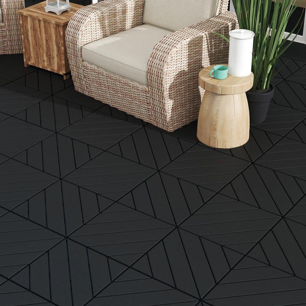 DENISLAWN 1 ft. x 1 ft. Polypropylene Deck Tile in Gray (44 sq. ft. per Box) (2)