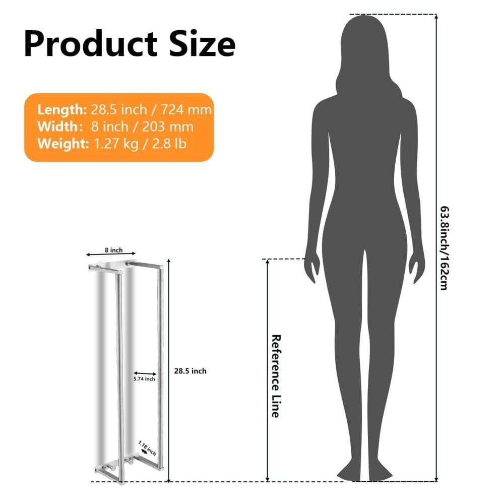 Whatseaso 8 in. W 28.5 in. H x 5.74 in. D Bathroom Towel Storage Stainless Steel Towel Storage Shelf in Silver (3)