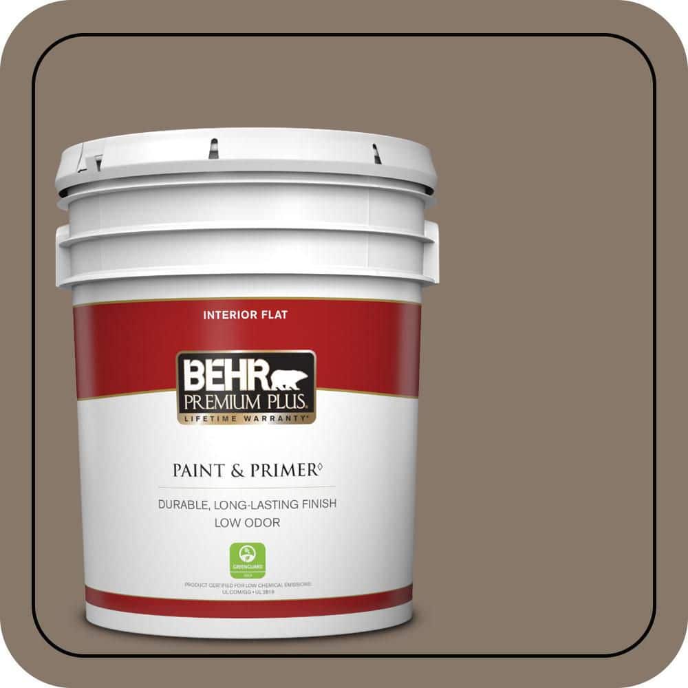 BEHR PREMIUM PLUS 5 gal. #MQ2-38 Grizzly Flat Low Odor Interior Paint & Primer