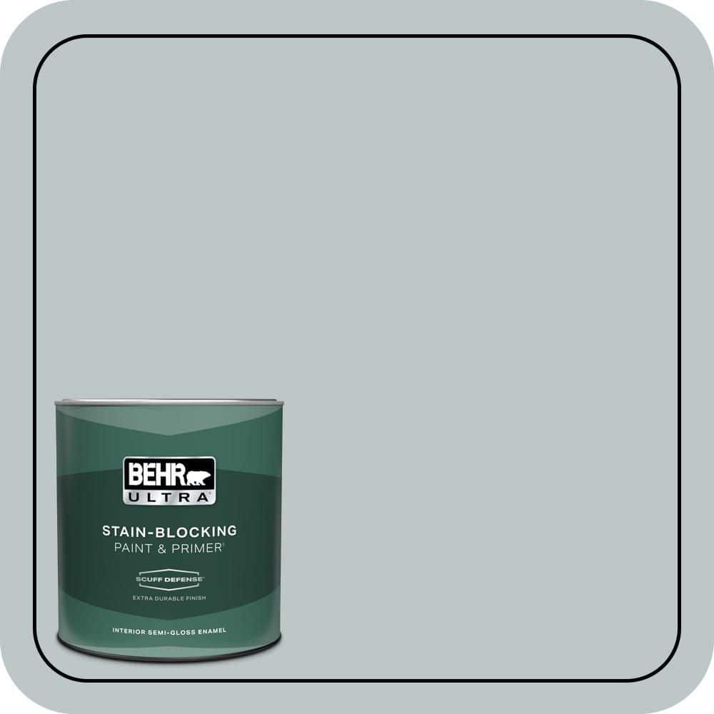 BEHR ULTRA 1 qt. #PPU12-10 Misty Morn Extra Durable Semi-Gloss Enamel Interior Paint & Primer