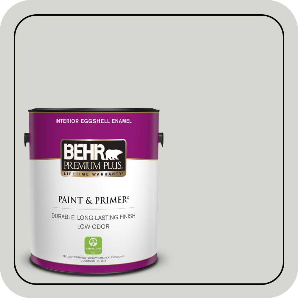 BEHR PREMIUM PLUS 1 gal. #N380-1 Mortar Eggshell Enamel Low Odor Interior Paint & Primer