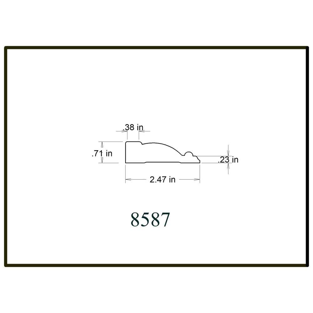 HOUSE OF FARA 3/4 in. x 2-1/2 in. x 8 ft. MDF Casing Molding (2)