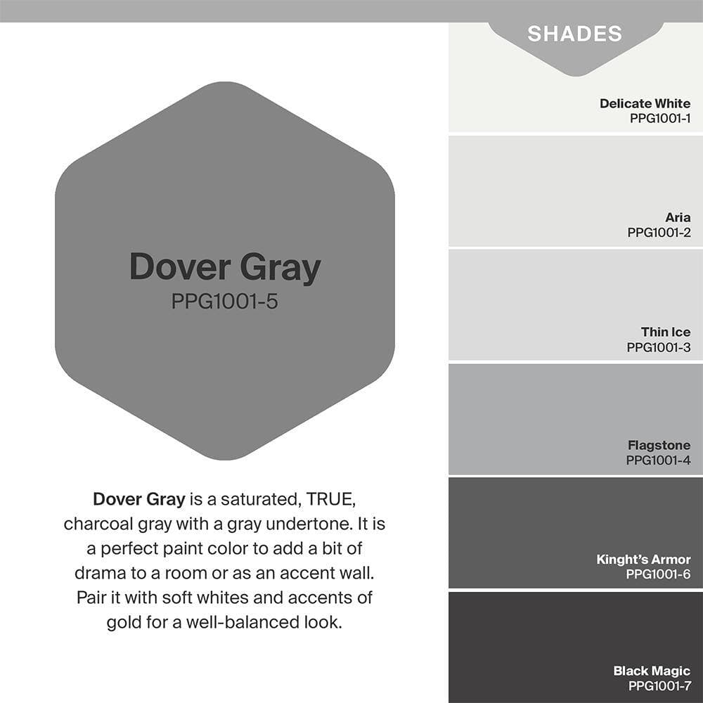 Glidden 8 oz. PPG1001-5 Dover Gray Satin Interior Paint Sample (3)