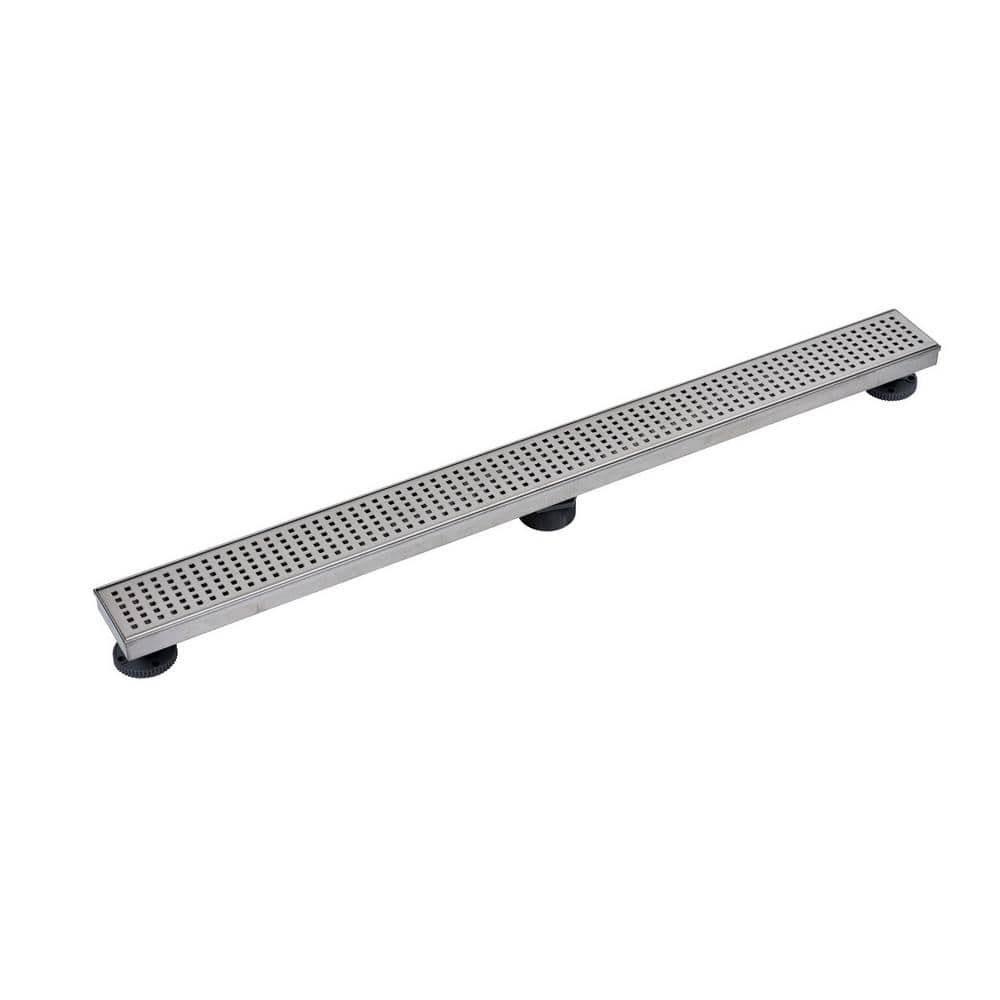 Oatey Designline 36 in. Stainless Steel Linear Shower Drain with Square Pattern Drain Cover (1)