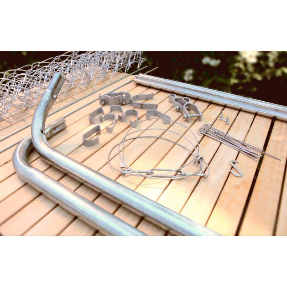 Everbilt 6 ft. W. 5 ft. H Galvanized Steel Chain Link Fence Expandable Gate Kit Actual Gate Width: 26 in. to 68 (3)