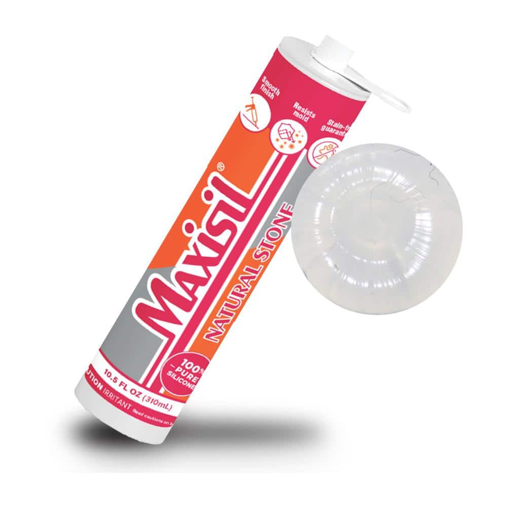 Glass Warehouse Maxisil 10.5 oz. Clear Standard Tube Natural Stone Silicone Sealant Tube (Each)