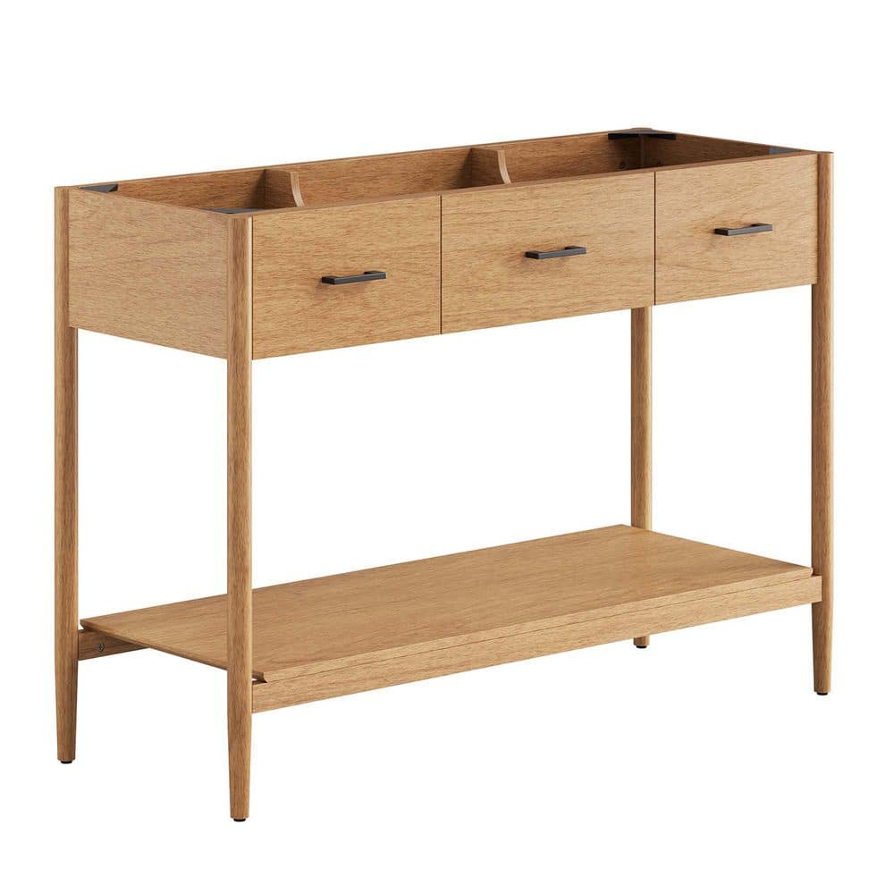 MODWAY Zaire 46.5 in. Single Sink Compatible Bath Vanity Cabinet without Top in Natural Brown (1)
