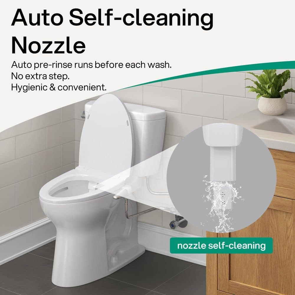 Wudkey Left-Hand Bidet Attachment, Non-Electric, Ultra-Slim Toilet Bidet for Rear and Feminine Wash, Self-Cleaning Nozzle (3)
