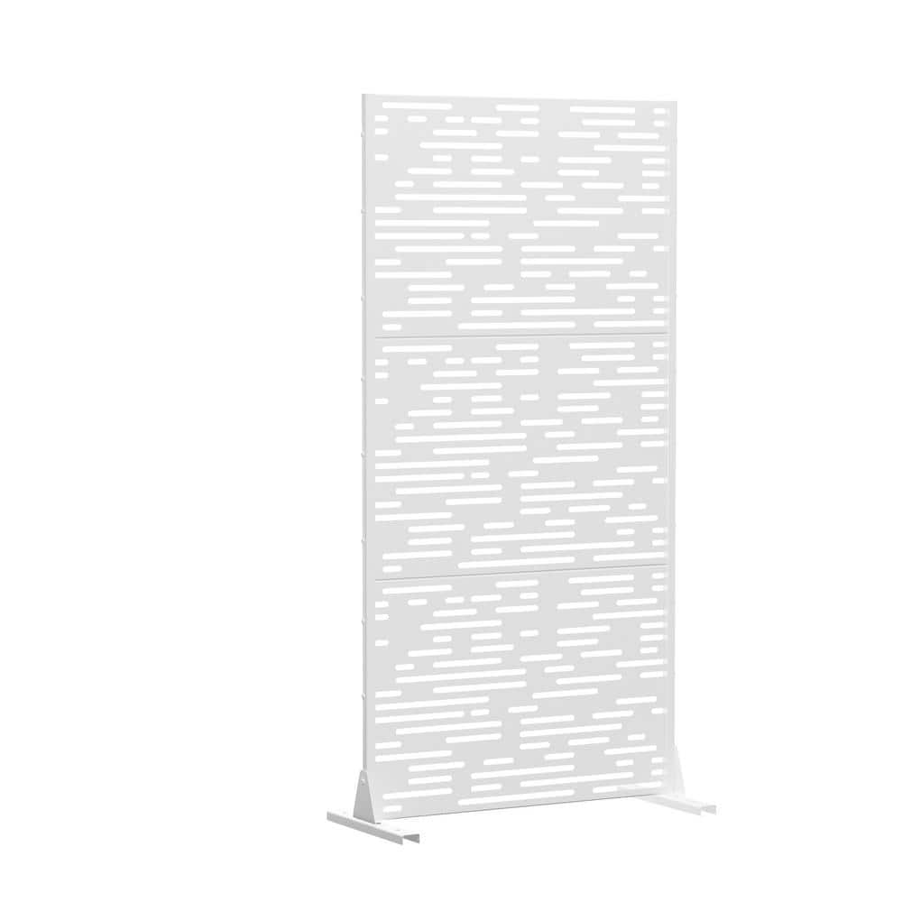 Dovelina 72 in. Metal Outdoor Garden Fence Privacy Screen Garden Screen Panels in White (1)