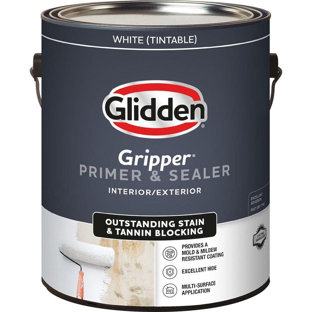 Glidden Gripper Gripper 1 Gal. Water Based White Interior/Exterior Acrylic Primer Sealer