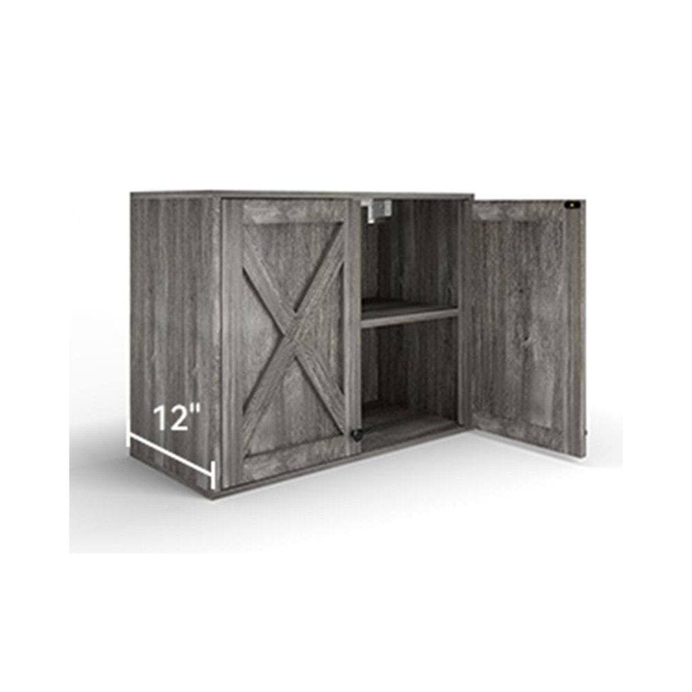 Puluomis 24 in. W x 12 in. D x 19 in. H Bathroom Storage Wall Cabinet, Kitchen Farmhouse Organizer in Grey, One Set of 2 Pieces (2)