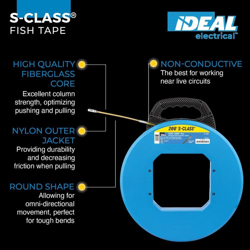 IDEAL Tuff-Grip Pro 200 ft. x 3/16 in. S-Class Fish Tape with Leader (2)
