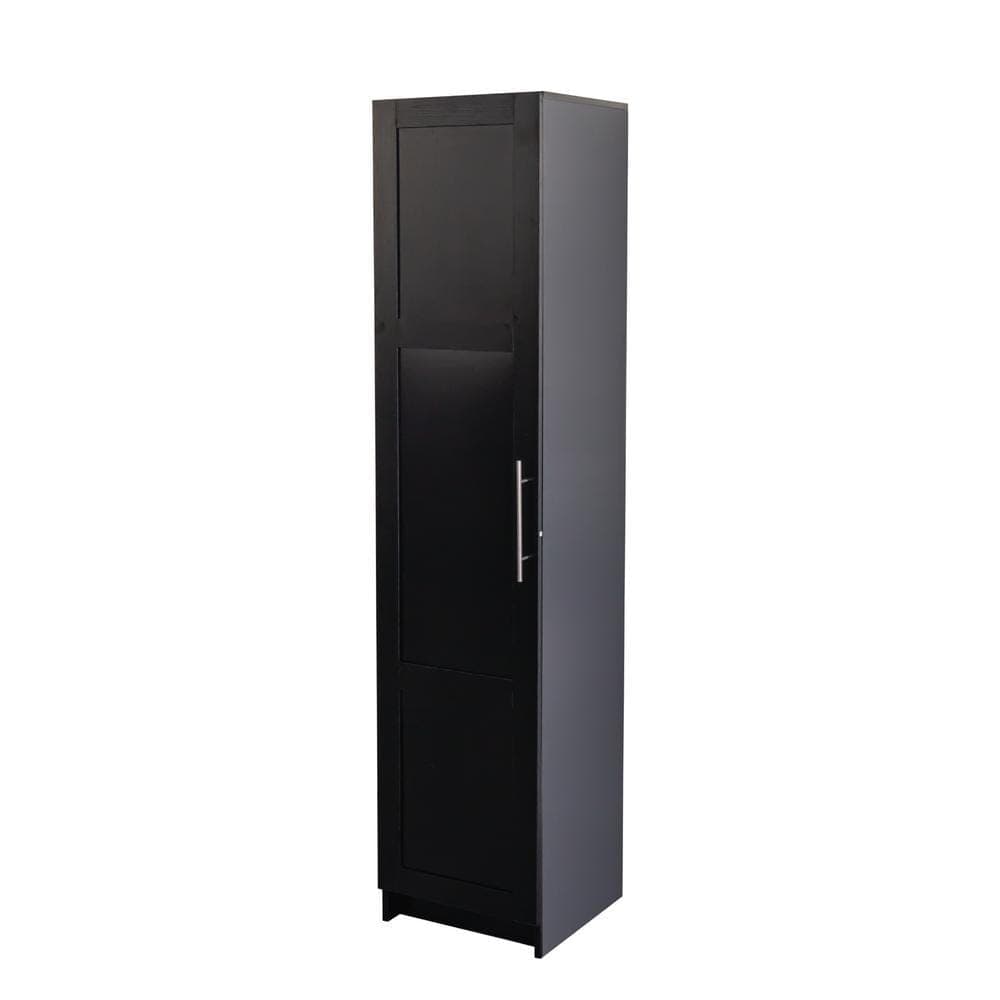 COWLOWN 15.75 in. W x 15.75 in. D x 70.87 in. H Black Linen Cabinet with Adjustable Shelves (1)