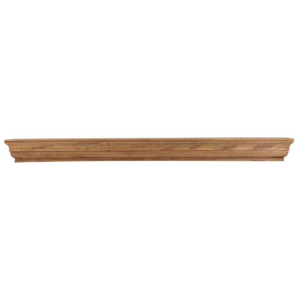 Unbranded 60 in. Aged Oak Shaker Mantel Shelf