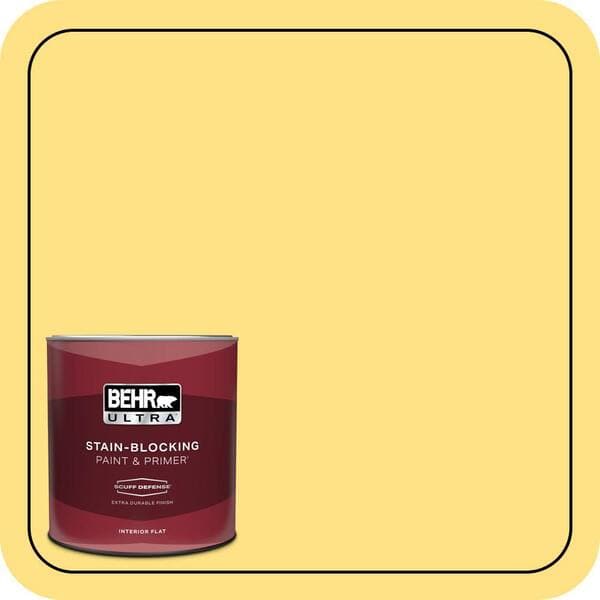 BEHR PREMIUM PLUS #360B-4 Sweet Chamomile Flat Interior/Exterior Paint & Primer Color Sample (4)