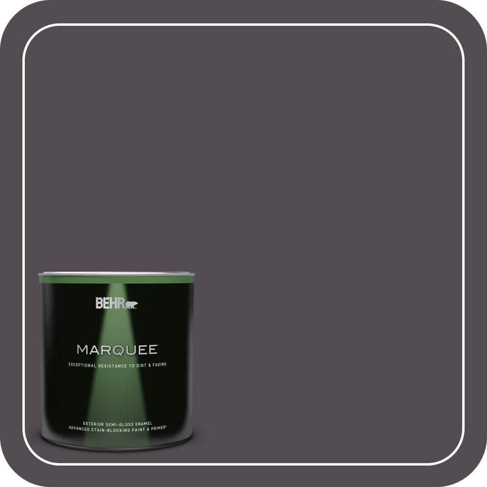 BEHR MARQUEE 1 qt. #N570-7 Black Elegance Semi-Gloss Enamel Exterior Paint & Primer (1)